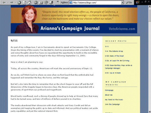 Blog www.votearianna.com.