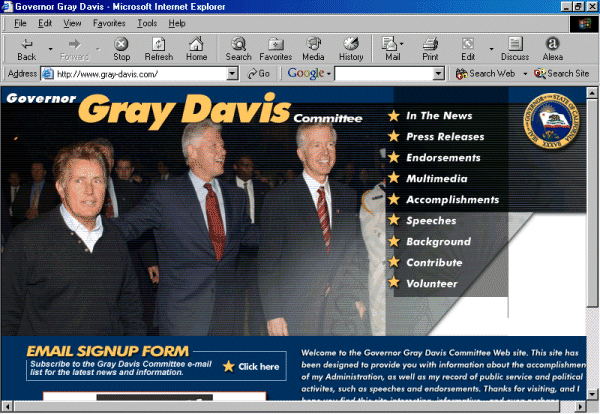Homepage www.gray-davis.com.