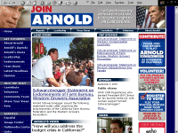 Homepage www.joinarnold.com. Click to enlarge. Arnold Schwarzenegger.